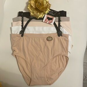 Attributes 5 Pack Plus Size Full Coverage Briefs - XL